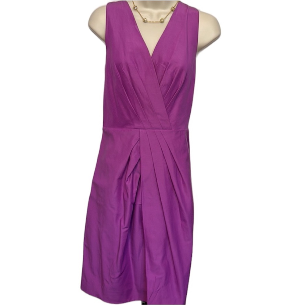 Banana Republic Purple Pleated Sleeveless Sheath Dress